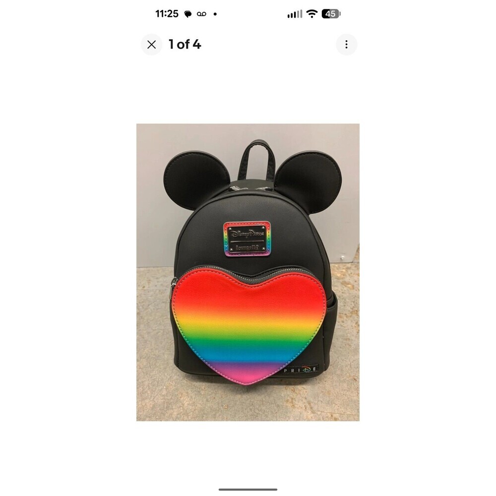 2022 Disney Parks Loungefly Pride Collection Black Mini Backpack Bag NEW w/ Tag
